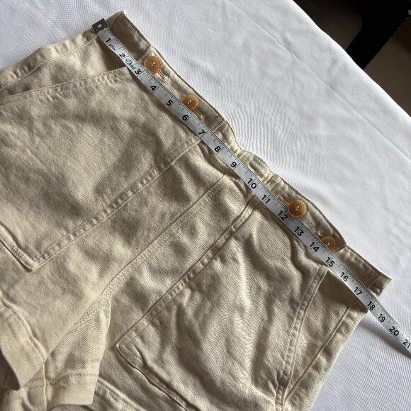 ANTHROPOLOGIE Pilcro Kit Shorts Women’s 32 High Rise Utility Ivory Pockets - Picture 7 of 9